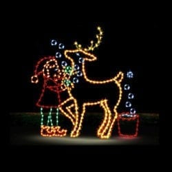 elf and reindeer display